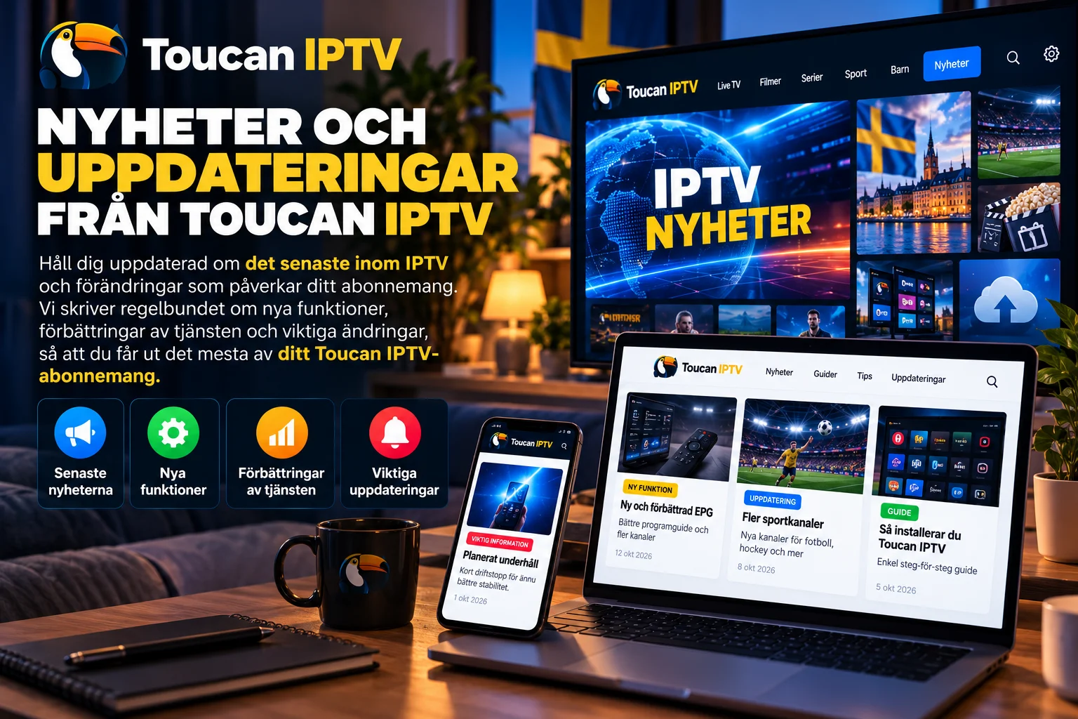 Nyheter och uppdateringar från Toucan IPTV