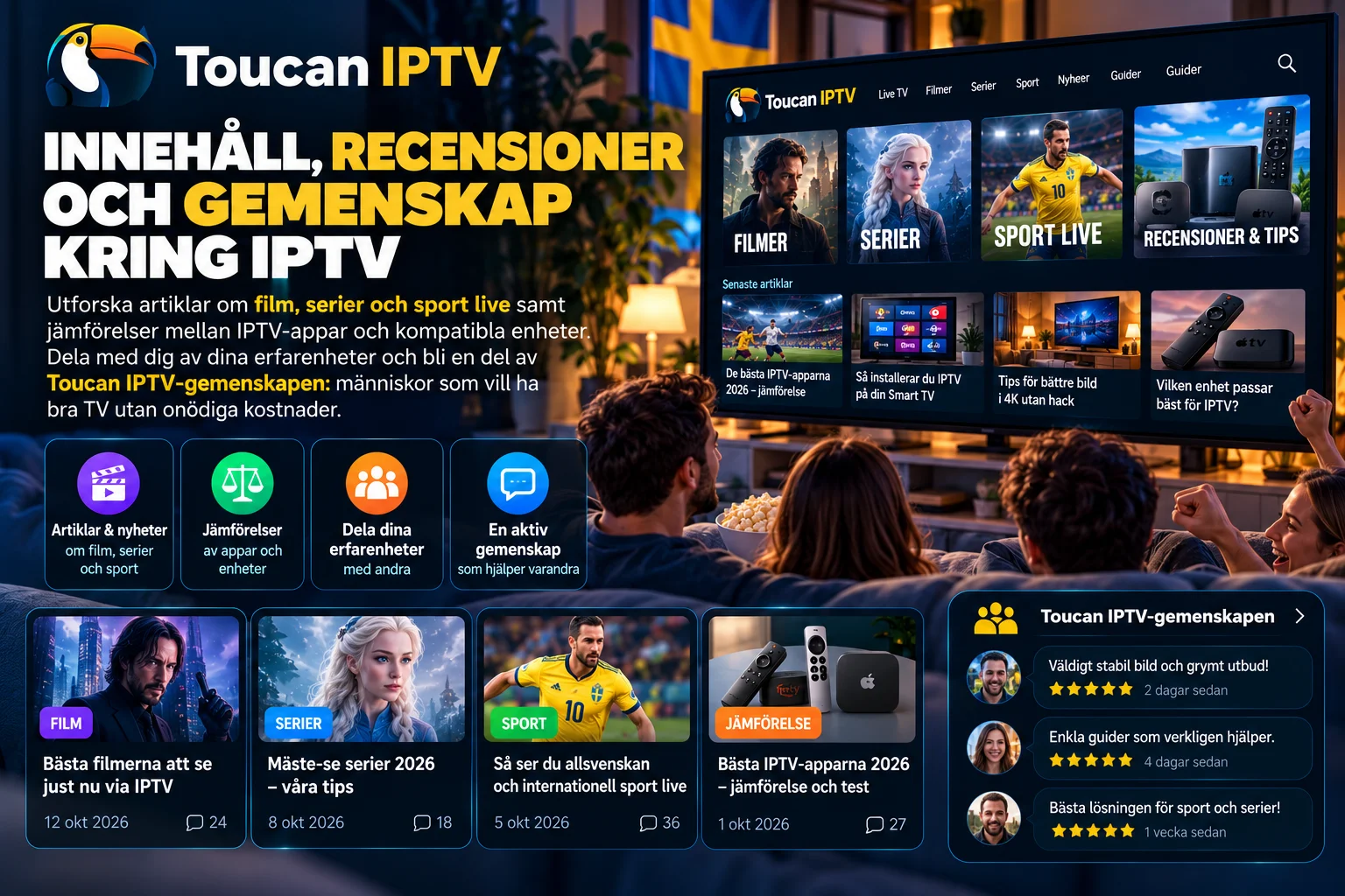 Innehåll, recensioner och gemenskap kring IPTV